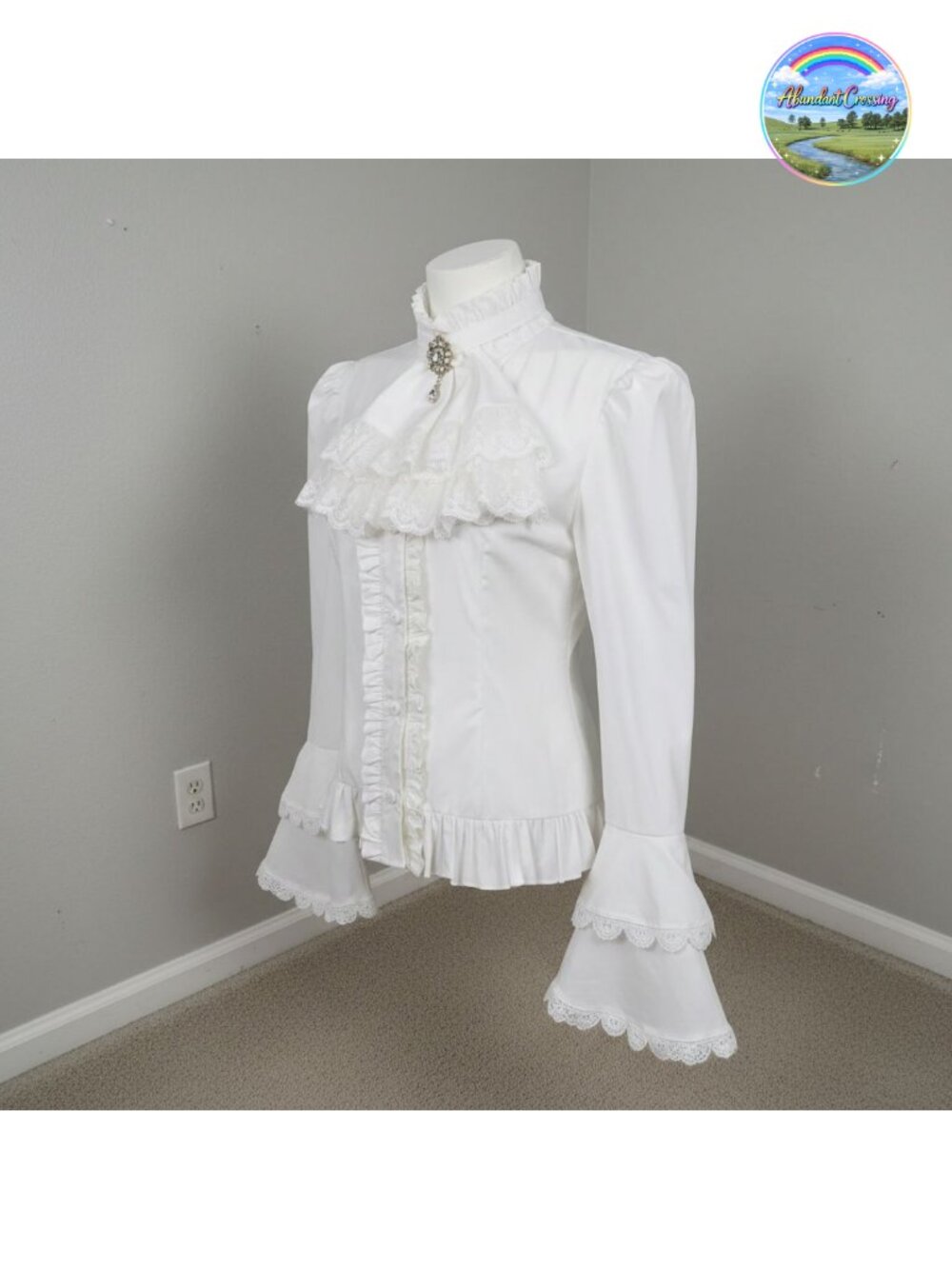 Victorian Blouse Womens Gothic Pirate Long Sleeve Ruffle Tops